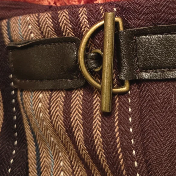 Sag Harbor Chocolate and Beige Striped Midi Skirt - Picture 3 of 5